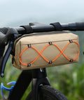 Front Bike Bag Waterproof Big Capacity Handlebar Storage Bag For Gear Tools Snacks Water Bottle And Phone attached to handlebars