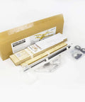 Box and contents of 39 Inch Mini Tiger Moth Balsa Wood RC Airplane Kit With Laser Cut Parts Unassembled Dope DIY Flying Model