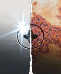 Image showing the contrast between a shiny stainless screw head and a rusty one, illustrating durability and corrosion resistance.