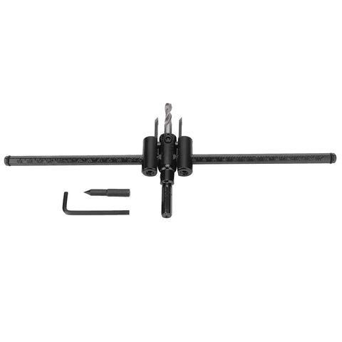 Heavy Duty Adjustable Hole Saw Kit With Double Blade Alloy Steel Cutter For Precise Wood And Plastic Board Drilling 30 To 300mm Diameters Fast DIY Woodworking Accessory Tool, adjustable hole saw with wrench