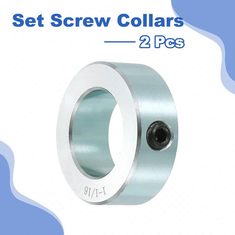 Set Screw Shaft Collars 1-1/16 Inch Bore, 1-3/4 Inch Outside Diameter, 5/8 Inch Width, Zinc Plated Carbon Steel Locking Clamp for Linear Rod Guides, Heavy-Duty Rock-Solid Positioning Spacers That Lock Down. Zinc-plated set screw shaft collar with 1-1/16 inch bore, side screw, 2 pcs