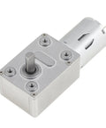 Heavy Duty 12V DC Worm Geared Motor with metal housing for DIY automation, conveyors, and workshop mods, precise speed control.