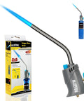 Trigger Start Gas Welding Torch Head for Propane and MAP PRO Fuel with 1.5 Inch Extension Nozzle, shown with packaging