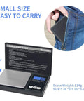 200g 0.01g Digital Pocket Scale With LCD Display, fits in jeans pocket, showing compact and portable design.