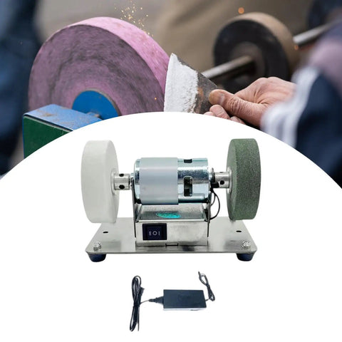 Ziocura Mini Belt Sander, Stainless Steel Bench Grinder With High Power Low Noise Design, compact polishing machine in use.