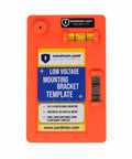 Pro-Grade Low Voltage Mounting Template 2-Pack For Fast Easy Horizontal Or Vertical Mounting With 4-Inch Ruler Bright Orange