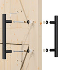 12 Inch Push Pull Sliding Barn Door Handle Double Sided Black Finish Carbon Steel Construction for Easy Inside Outside Operation