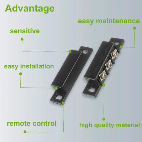 Magnetic Reed Switch NC NO Proximity Switch For Door Alarm And Window Safety, Works With DC 5V 12V 24V, Surface Mount Black Pack Of 2