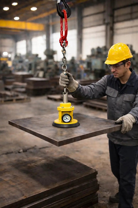 Mechanical Vacuum Lifter With 660 Lb Capacity No Power Needed Portable Handle With 14 Inch Suction Pad For Metal Sheets