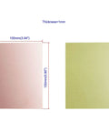 Single Sided Copper Clad PCB Laminate Board FR4 Glass Fiber 150 X 100 X 1mm Pack Of 5, front and back view, dimensions shown