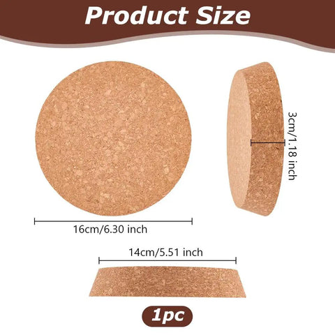Giant Diameter Cork Bottle Stopper For Wine Jars And Canning Bottles Top Six Point Three Inch Bottom Five Point Five Inch Thick One Point Two Inch