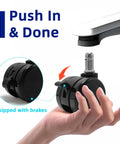 Brake Twin Caster Wheels For Chairs, Universal 2 Inch Replacement Castors, Smooth Silent Rollers For Office, product close-up
