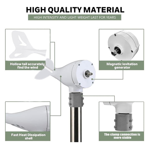High Output Wind Turbine Kit With Eight Blades And Solar Wind Hybrid Controller For Home Energy components close-up