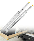 Heavy Duty Locking Drawer Slides Set 10 To 72 Inch Full Extension Ball Bearing Rails for Tool Boxes and Large Cabinets, side view