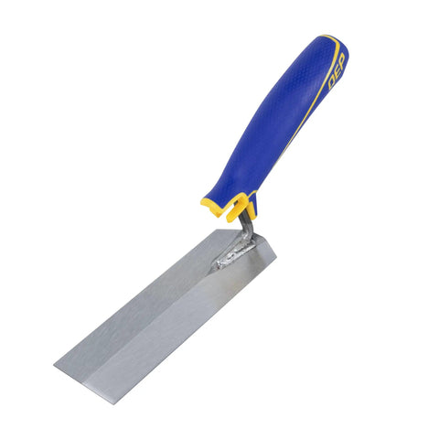 Comfort Grip 6 In By 2 In Flat Margin Flooring Trowel With Bucket Hook For Thinset In Tight Spaces Pro Grade Steel Blade