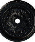 Jet Black Ceiling Medallion 31 1/2 Inch Outer Diameter 3 5/8 Inch Inner Diameter 1 3/4 Inch Projection Lightweight Hand Painted