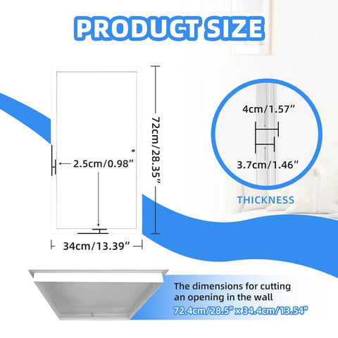 14 By 29 Aluminum Access Panel For Drywall Walls And Ceilings Solid As A Rock Made For Quick No Sweat Installation dimensions diagram