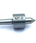 Mini Lathe Live Center MT0 Shank Triple Bearing Precision Revolving Center With Hardened Point And Tool Steel Housing 23mm Body Diameter 65mm Overall Length Low Runout 0.001 Inches Ideal For Small Wood And Metal Lathes, side view