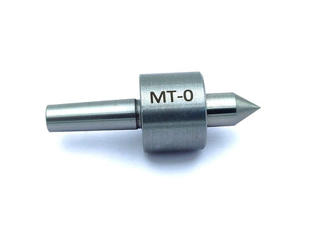 Mini Lathe Live Center MT0 Shank Triple Bearing Precision Revolving Center With Hardened Point And Tool Steel Housing 23mm Body Diameter 65mm Overall Length Low Runout 0.001 Inches Ideal For Small Wood And Metal Lathes, side view