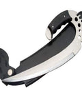 12 Inch Fantasy Swing Blade Knife With Saw Tooth Stainless Blade Full Tang Tactical Saber Claw Black Wood Handle Leather Sheath