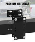 Beefed Up Heavy Duty Spare Tire Carrier Mount For Trailers And Boats, Locking Holder with bolt dimensions shown