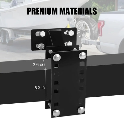 Beefed Up Heavy Duty Spare Tire Carrier Mount For Trailers And Boats, Locking Holder with bolt dimensions shown