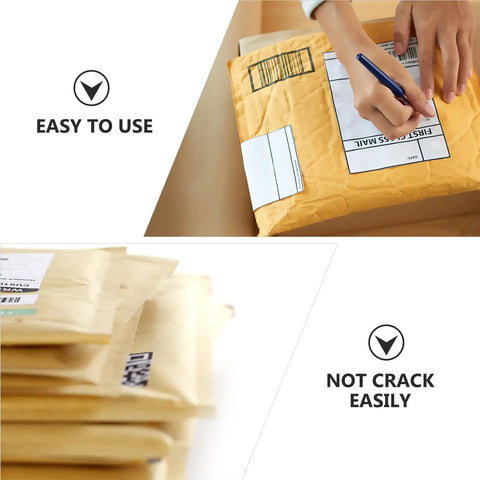 Person sealing Beige Kraft Bubble Mailers With Self Seal Closure, Bubble Lined And Sturdy Padded Envelopes For Safe Shipping, Pack Of 25