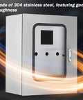 304 Stainless Steel Electrical Enclosure Junction Box With Heavy Duty Hinged Lock Indoor Outdoor Weatherproof Steel Cabinet, front view
