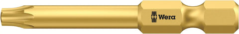 Close-up of a Torx HF Power Bit Set With Holding Function, 6 TX HF Bits, durable gold 50mm bit with brand logo visible on the shaft.