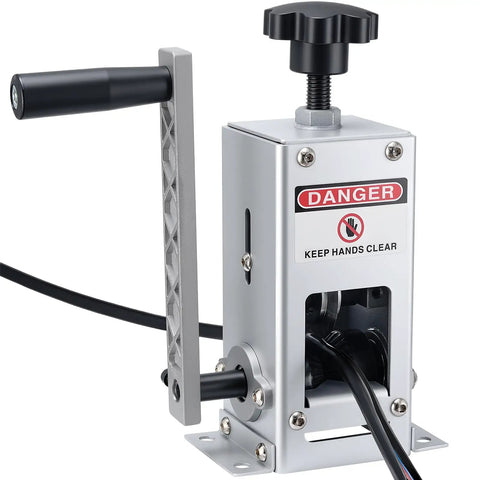 Heavy Duty Wire Stripper Machine With Hand Crank Or Drill Powered Modes, Strips Copper Cable From 0.06 To 1.18 Inches, Q235 Frame