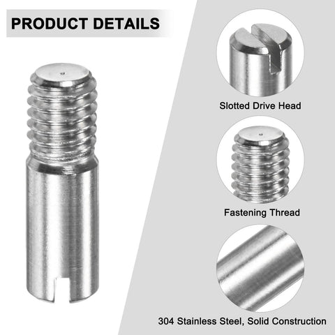 20 Pack M6 20mm Slotted Cylindrical Dowel Pins In 304 Stainless Steel External Thread Locating Pins For Metal Equipment And Woodworking Projects Parallel Pins Heavy Duty Pro Grade Precision