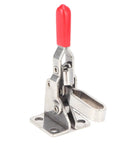 Rock Solid Toggle Clamp Featuring Tough As Nails 133 Pound Holding Capacity And Ergonomic Handle, stainless steel design for heavy duty use.