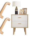 8 Pack Arch Wooden Cabinet Pulls Beech Wood Drawer Handles With Screws, natural finish handles on dresser