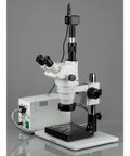 White stereo microscope with X-Y Gliding Table For Microscopes Manual Stage Pro Grade Hands Free Slide For Stereo Dissecting 7 By 6 By 1 Inch
