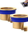 Brass Shower Floor Drain Backflow Preventer with blue silicone seal, one way valve for fast drainage, magnetic levitation design.