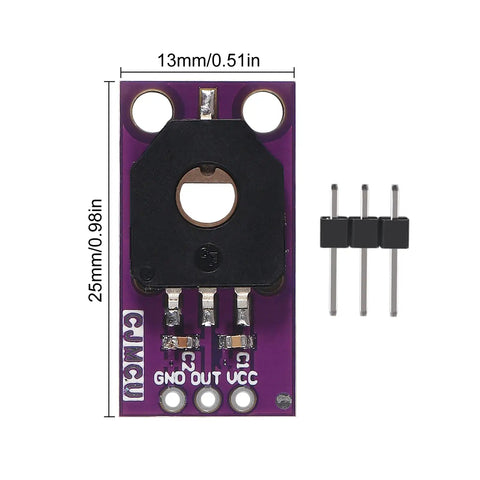 Front view of Six Pack CJMCU103 Rotary Angle Sensor Modules with SMD SV01A103AEA01R00 Trimmer 10K Potentiometer.