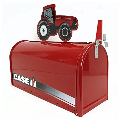 Rural Style Mailbox With Red Tractor Topper Powder Coated Steel Regulation Size Durable Mailbox And Yard Decor Featuring MX Series Tractor Topper For Farmhouse Curb Appeal And Functional Postal Access