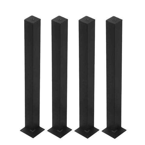 Beefy Industrial Rustic Heavy Duty Metal Table And Desk Leg Set Of 4 In Black 28 Inch High Iron Legs For DIY Projects Dining Tables Or Desks With Strong Load Bearing And Durable Construction