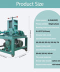 Heavy Duty Electric Pipe Bender With 15 Round And 9 Square Dies, showcasing dimensions and specifications for tube bending.