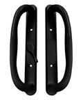 Top Tier 10 Inch Black Pull Handle Set For Sliding Patio Glass Doors With Center Latch Replacement visible from the front.