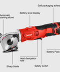 Cordless Rotary Fabric Cutter For Leather And Carpet Ultra Fast 880 RPM Electric Scissors with battery and sharp blade