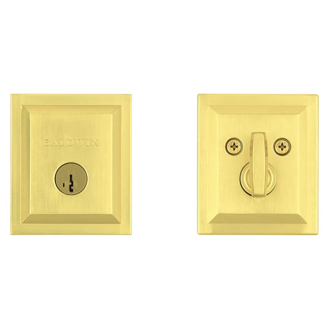 Single Cylinder Front Door Deadbolt With SmartKey Re Key Technology And Microban Protection Satin Brass Finish Easy DIY Install