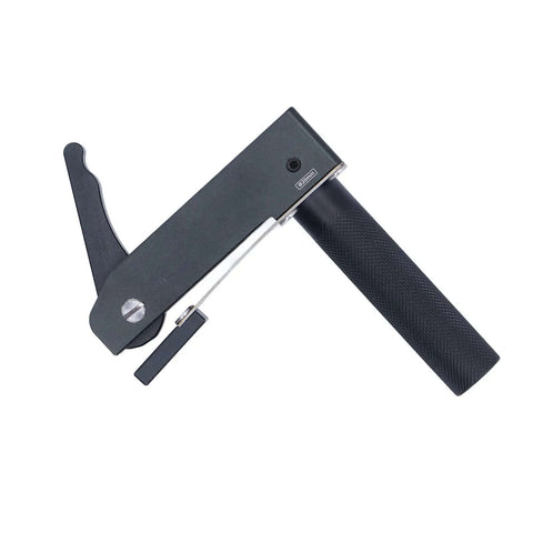 Three Gear Adjustable Bench Dogs Clamp Heavy-Duty Pro Grade For Woodworking Quick Clip 20mm hardware seen from side angle