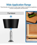 Screw-On Rubber Feet Set For Furniture And Appliances, showcasing wide application and installation example with cutting board.