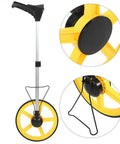 Ycauty Wheel Rangefinder with LCD Display Lightweight Measuring Wheel for Accurate Measurements on Roads 12.5inch with yellow wheel and handle.