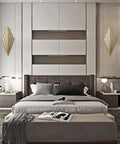 Bedroom with Dope Modern Wall Light Set For Bedroom And Living Room Simple Creative Sconces With E12 Socket Art Deco Style Hardwired Wall Lamp Fixtures Bulbs Not Included Pack Of 2 on either side of bed