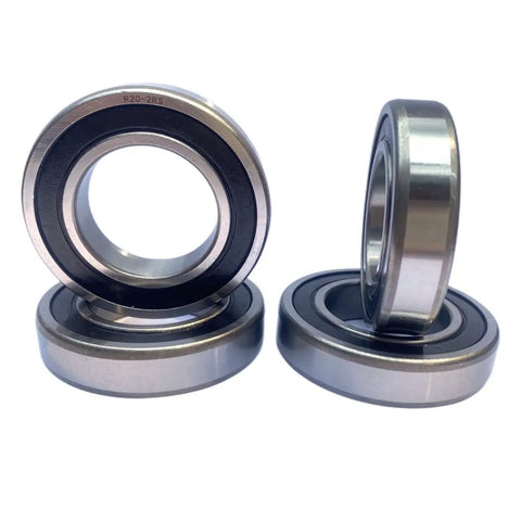 R20-2RS 1-1/4X2-1/4X1/2 Ball Bearing Chrome Steel Double Sealed C3 in multiple angles for industrial machinery applications.