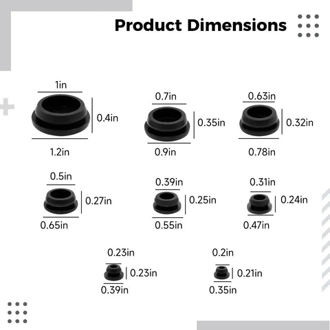Dope 125 Piece Black Silicone Plug Assortment Kit With Storage Case For Round Holes 0.2 To 1 Inch Perfect Snap Lock Rubber Seals For Home Fix Ups And Scratch Protection On All Your Furniture Or Equipment Projects Today. black silicone plugs sizes