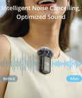 Close-up of woman using Plug-And-Play All In One Wireless Microphone System With 2 Transmitters And 1 Receiver, noise cancelling feature