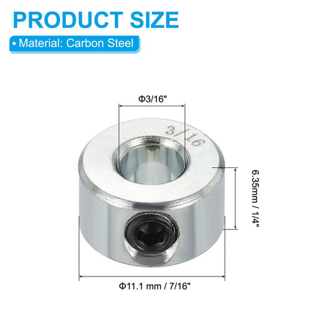 Three Sixteenth Inch Bore Axle Shaft Collar Set Of 4 Carbon Steel Screw Shaft Collars For Wheelbarrows Industrial Machinery Farm Tools And Agricultural Equipment Built Tough Heavy Duty Silver